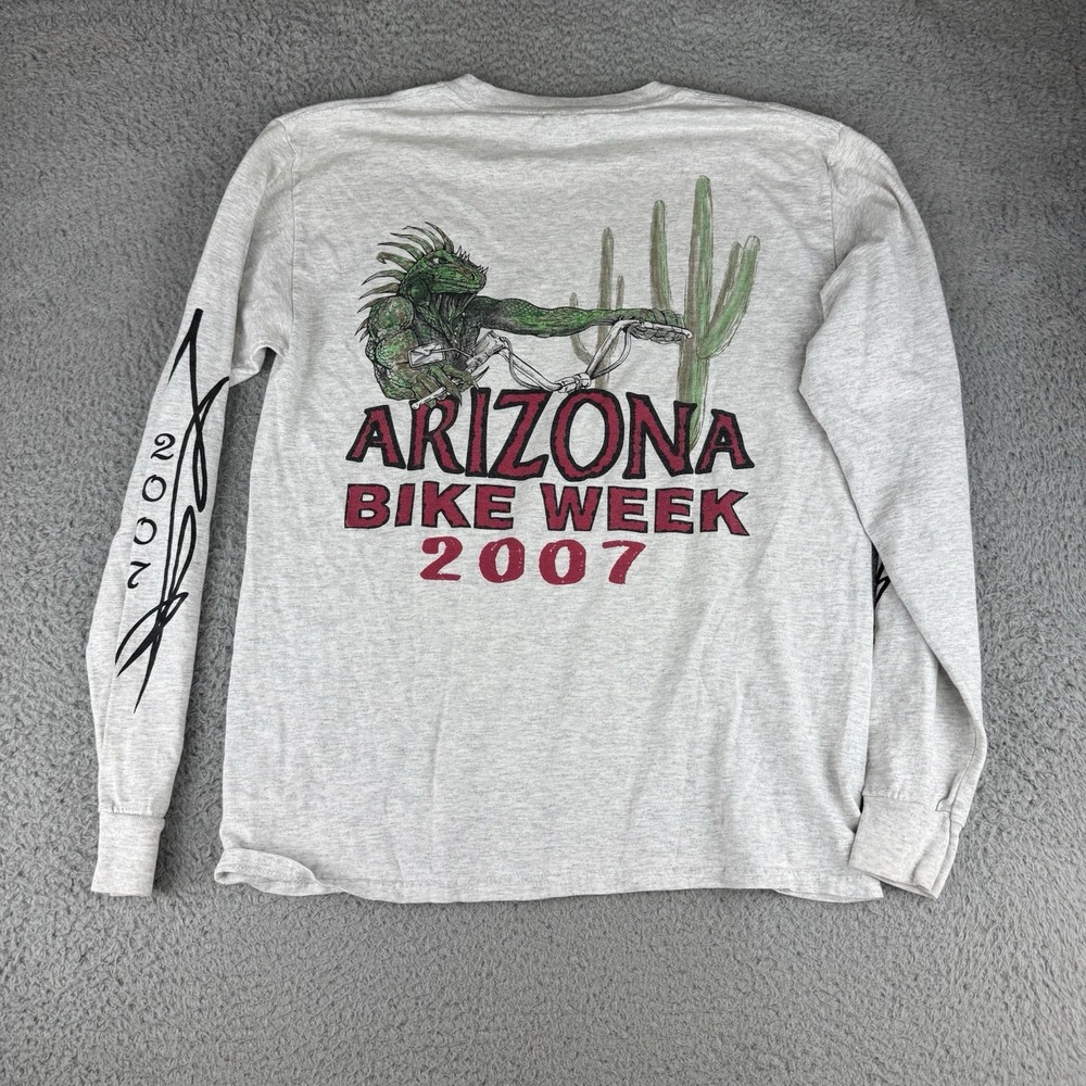 Arizona‎ Bike Week Shirt Mens Medium 2007 Biker Event Long Sleeve Y2K Grunge